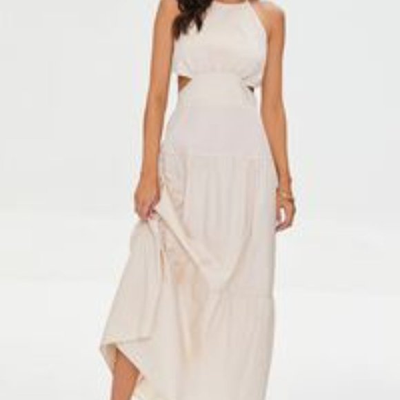 Forever 21 | Dresses | 11 Forever 21 Large Halter Cutout Maxi Dress Ash  Brown | Poshmark